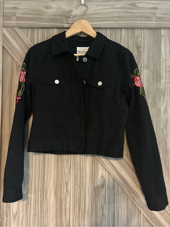 Bluenotes Jackets & Blazers - Black Y2K Jacket with Rose Embroidery - Size Small -Floral